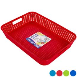 48 pieces Tray/basket Rect 4 Colors In Pdq - Plastic Serving Ware
