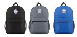 3 Wholesale 17 Inch Backpacks For Boys, Assorted Colors, 3 Pack