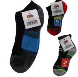 96 Pieces Fruit Of The Loom Boys Socks Assorted Colors Sizes - Boys Ankle Sock
