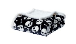 12 Wholesale Sherpa 50 X 60 Throws In Skull And Bones Print