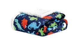 12 Wholesale Sherpa 50 X 60 Throws In Dino Print