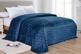 12 Wholesale Amrani Bed Cover Blanket In Navy Color Queen Size