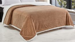 4 of Heavy And Plush Chevron Braided King Size Microplush Jacquard Blanket With Sherpa Backing In Mocha