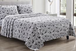 6 Sets Extra Soft Velvet Touch Microplush Sheet Set Grey Forest Friends In Twin Size - Bed Sheet Sets