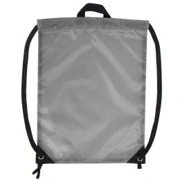 100 Bulk 18 Inch Basic Drawstring Bag In Grey