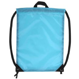 100 Pieces 18 Inch Basic Drawstring Bag In Light Blue - Draw String & Sling Packs