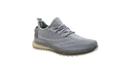 12 Wholesale Men's Clear Sole Knitted Jogger Sneakers Gray