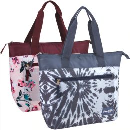 24 Bulk Floral And Tie Dye Lunch Tote 2 Colors