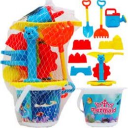 9 Sets 5" Beach Bucket W/ 8pc Acss - Beach Toys