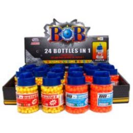 216 Pieces 350 Pellet In A 3" Container In 24pc Display Box, Assorted Color - Toy Weapons