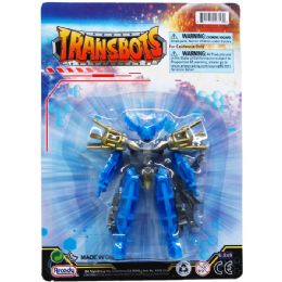 72 Pieces 4.5" Transformable Robot On Blister Card, 3 Assrt Clrs - Action Figures & Robots