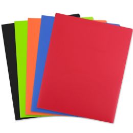 100 Pieces Heavy Duty Plastic Folders - Folders & Portfolios