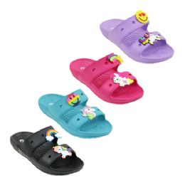 48 Pairs Big Girl's Charm Double Band Sandal - Girls Sandals