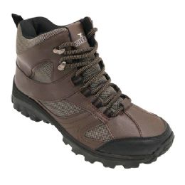 12 Bulk Men's Ankle High Hiking Boots In Brown