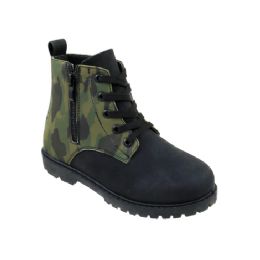 12 Wholesale Boy's Black Combat Boot