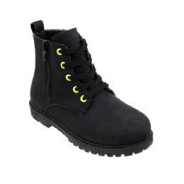 12 Pairs Boy's Black Combat Boot - Boys Boots