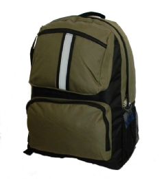 30 Bulk Backpack With Safety Reflective Stripe In Olive