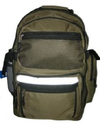 12 Wholesale 19 Inch Deluxe Backpack in Olive