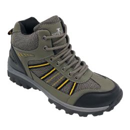 12 Pairs Men's Ankle High Hiking Boots In Olive - Men's Work Boots