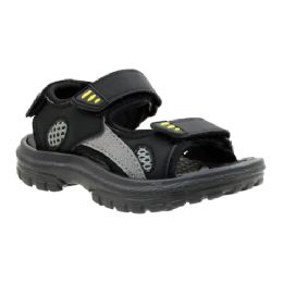 18 Pairs Boy's Active Sandal Black - Boys Flip Flops & Sandals