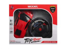 6 Bulk Remote Control Red Sports Car With Steering Wheel Remote