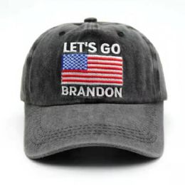 24 Wholesale Let's Go Brandon Hat - American Flag Logo