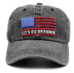 24 Wholesale Let's Go Brandon Hat - American Flag Logo 2