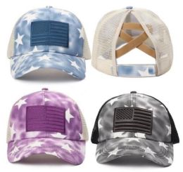 24 of Usa Flag Hat - Womens Tie Dye Velcro