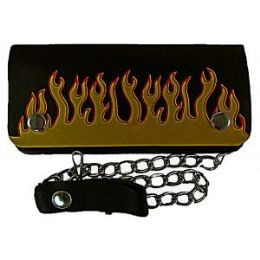 2 Pieces Flame Chain Wallet - Leather Wallets