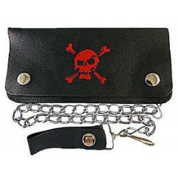 2 Pieces Tattoo Skull Chain Wallet - Leather Wallets