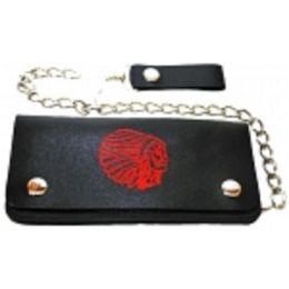 2 Pieces Deep Zipper Chain Pocket Wallet American Indian - Leather Purses and Handbags