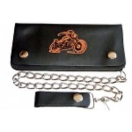 2 Pieces Deep Zipper Chain Pocket Wallet True Biker - Leather Purses and Handbags