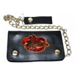 2 Pieces Live To Ride Ride To Live Bi Fold Chain Wallet - Leather Purses and Handbags