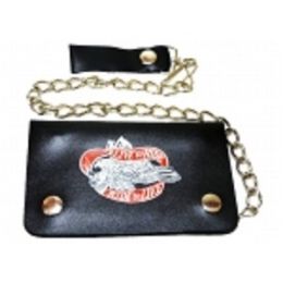 2 Pieces Live To Ride Ride To Live Bi Fold Chain Wallet - Leather Purses and Handbags