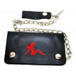 2 Pieces Small Red Lady Bi Fold Chain Wallet - Leather Purses and Handbags