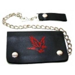 2 Pieces Small Red Eagle 2 Bi Fold Chain Wallet - Leather Purses and Handbags
