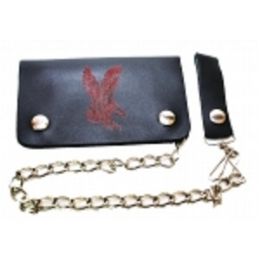2 Pieces Small Red Eagle Bi Fold Chain Wallet - Leather Purses and Handbags