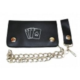 2 Pieces Small Playing Cards Bi Fold Chain Wallet - Leather Purses and Handbags