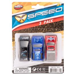 48 Pieces Speed Vehicles - 3 Piece Set - Cars, Planes, Trains & Bikes