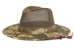 12 Pieces Outdoor Bucket Hats With Mesh Crown In Camo Green - Fedoras, Driver Caps & Visor