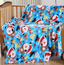 12 Wholesale Elegant Comfort Velvet Touch Ultra Plush Christmas Holiday Printed Fleece Throw Blanket 50 X 60 Inch Santa Print