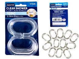 96 Pieces 12pc Clear Shower Curtain Rings - Shower Curtain