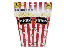 72 Wholesale 3 Piece Individual Serving Popcorn Boxes