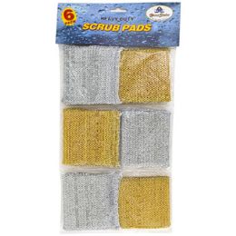 72 pieces Scrubber Pads 6pk Metallic - Scouring Pads & Sponges