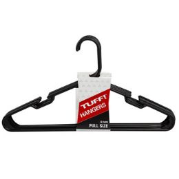 24 pieces Hangers Tubular Black 6 Ct Full Size Stackable Counter Disp - Hangers