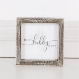 24 Wholesale Wall Sign 5x5 Best Hubby Ever