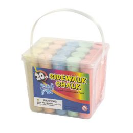 18 of Chalk Sidewalk Jumbo 20ct Bucket W/handle 5ast Colors 4inh