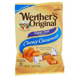 12 Wholesale Candy Werthers Sugar Free Chewy Caramel 1.46 Oz Bag