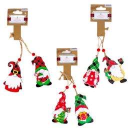 24 of Ornament Gnome 2pk Wooden 6ast