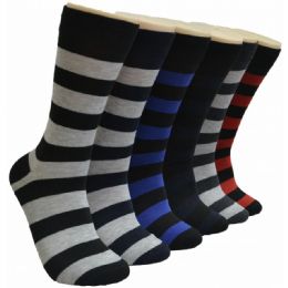 288 Pairs Men's Novelty Socks Striped - Mens Dress Sock